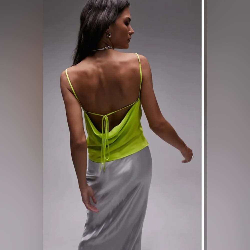 TopShop Cowl Neck Satin Camisole Yellow. Size 6US (fits like 2-4)